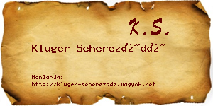 Kluger Seherezádé névjegykártya